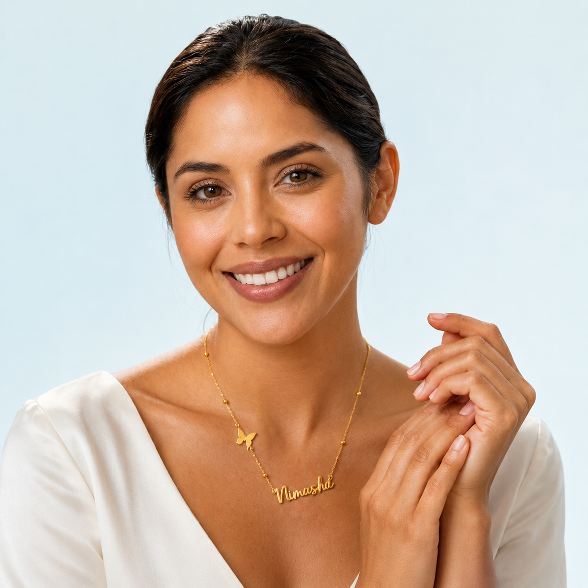 Nerissa | Gold Plated Personalised Single Name Necklace