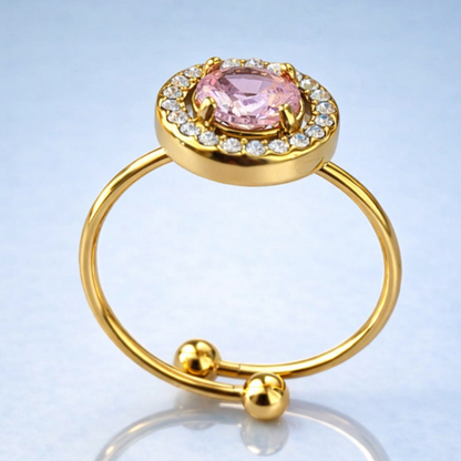 Meritt | Gold Plated Solitaire Faceted Zircon Ring