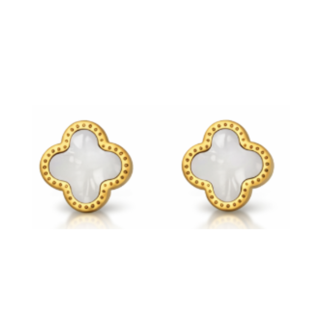Clover Set - Gold Plated Four-Leaf Clover Necklace, Earrings and Bracelet