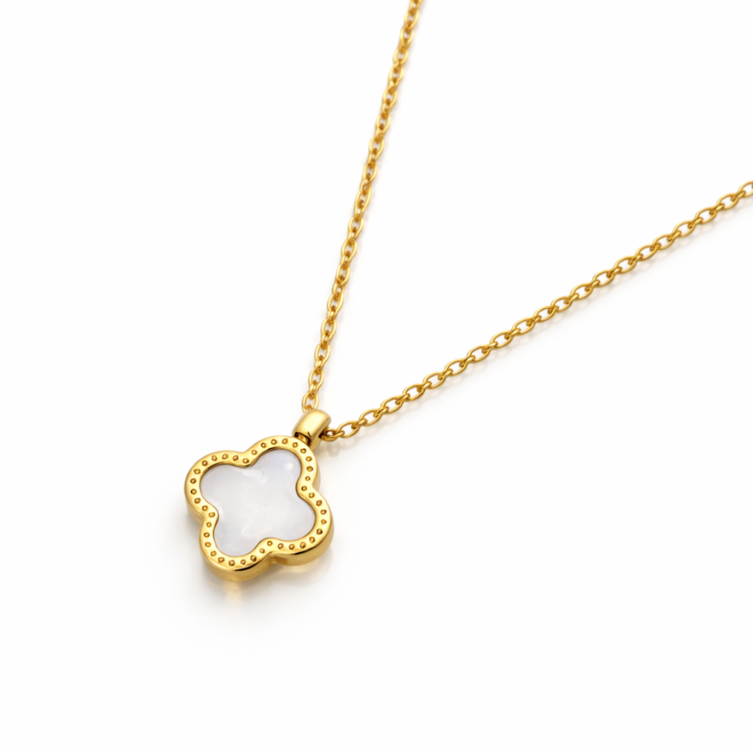 Clover Set - Gold Plated Four-Leaf Clover Necklace, Earrings and Bracelet