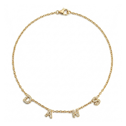 Dais | Gold Plated Suspended Personalised ICY Name Necklace