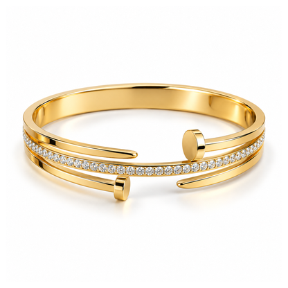 Haven | Gold Plated Pave Nail Head Bangle
