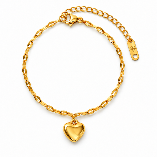 Zeta | Gold Plated Mini Luxe Heart Bracelet