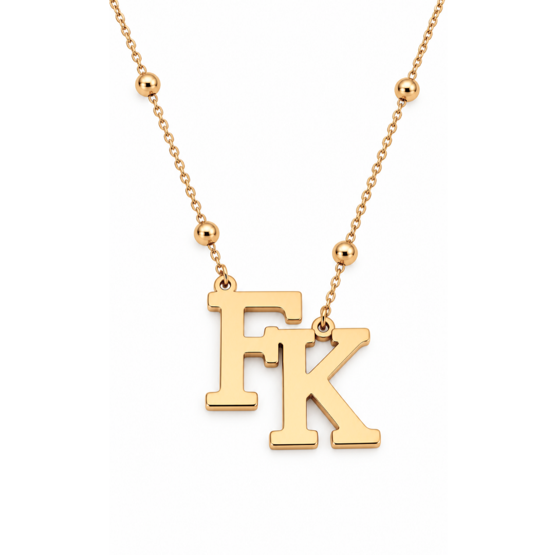 Ivana | Gold Plated Double Initial Necklace