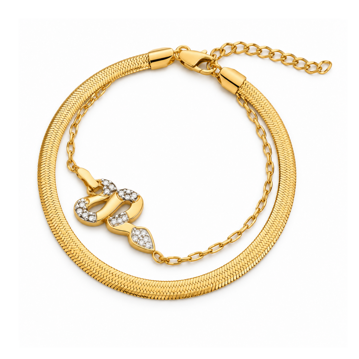 Avi | Gold Plated Snake Bracelet