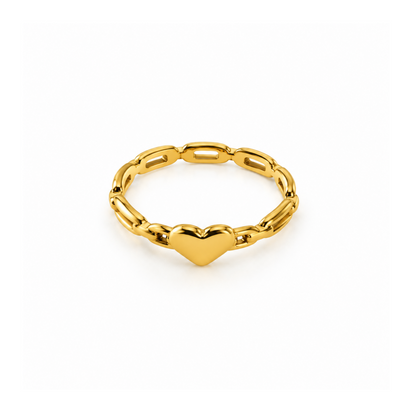 Aven | Gold Plated Sleek Heart Ring
