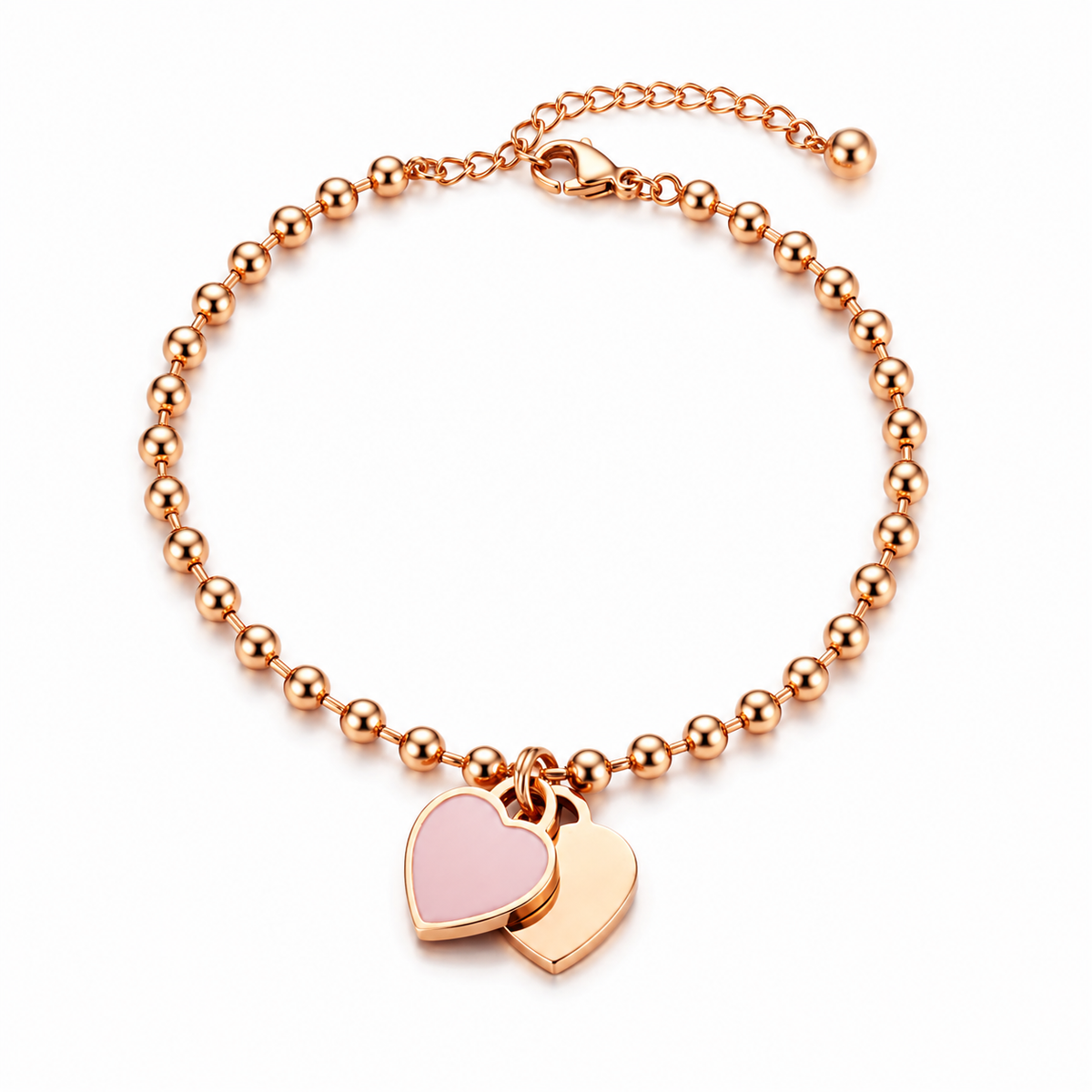Roselle | Gold Plated Double Heart Bracelet