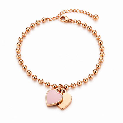 Roselle | Gold Plated Double Heart Bracelet
