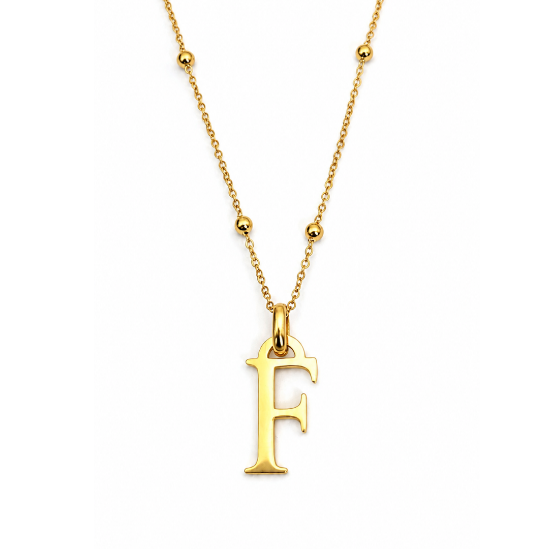 Avelia | Gold Plated Initial Pendant Necklace