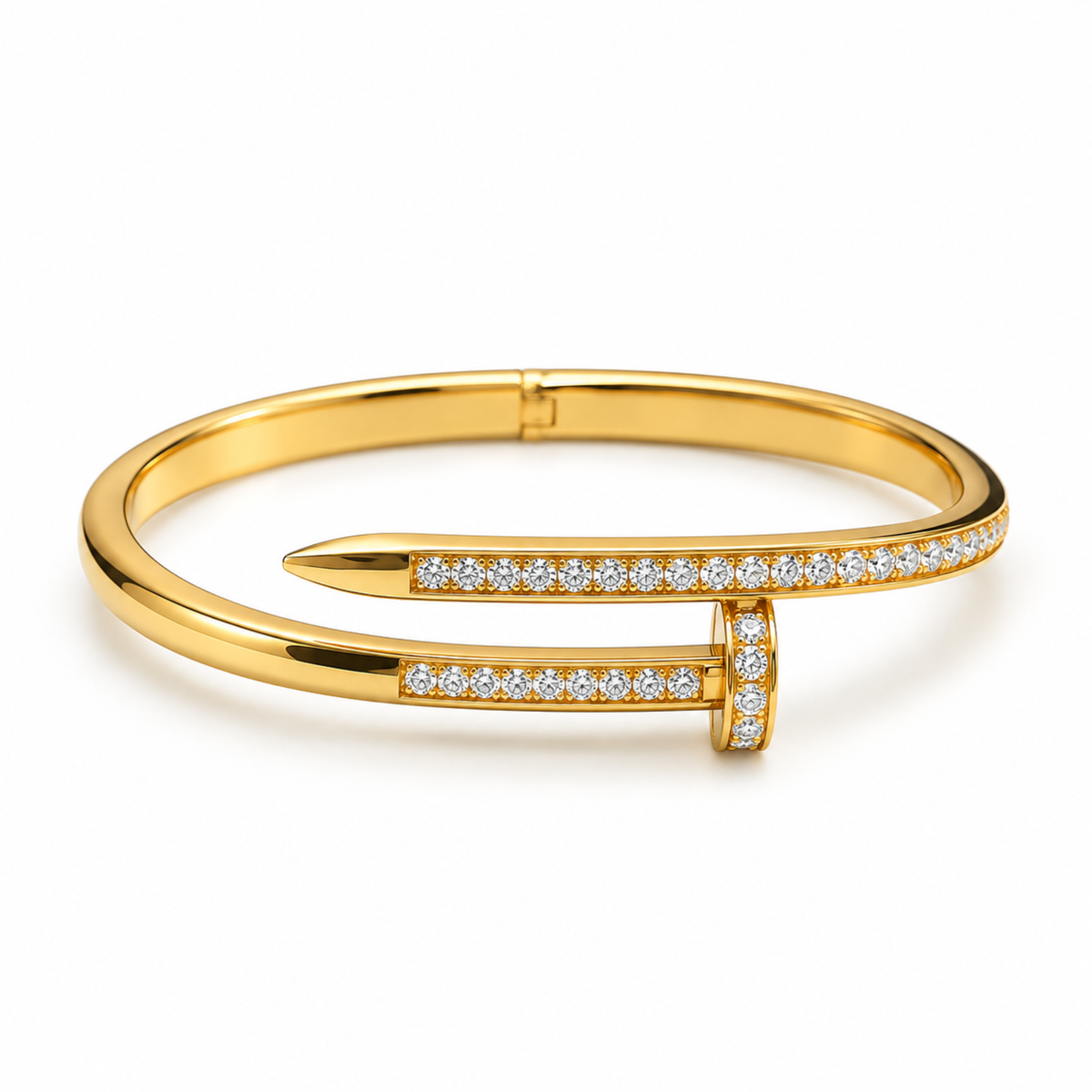 Nicolette | Gold Plated Pave Nail Head Bangle