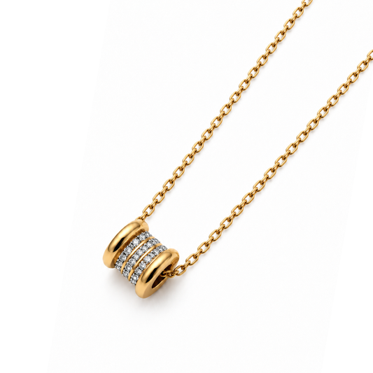 Kira | Gold Plated Cordelia Cylinder Necklace