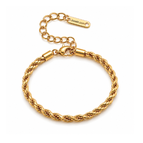 Simone | Gold Plated Twisted Rope Chain Bracelet