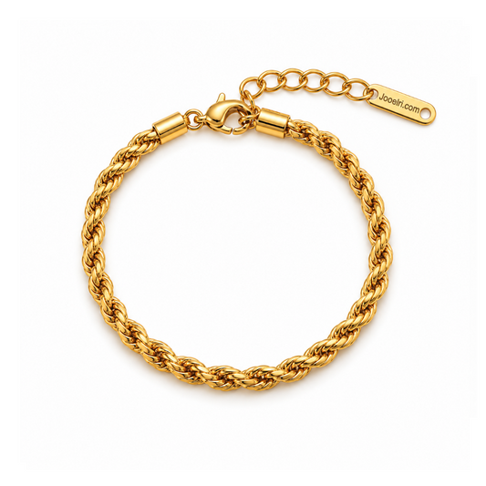 Simone | Gold Plated Twisted Rope Chain Bracelet