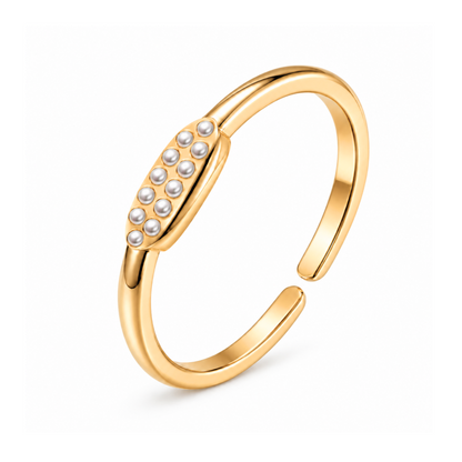 Anara | Gold Plated Resizable Pearl Ring