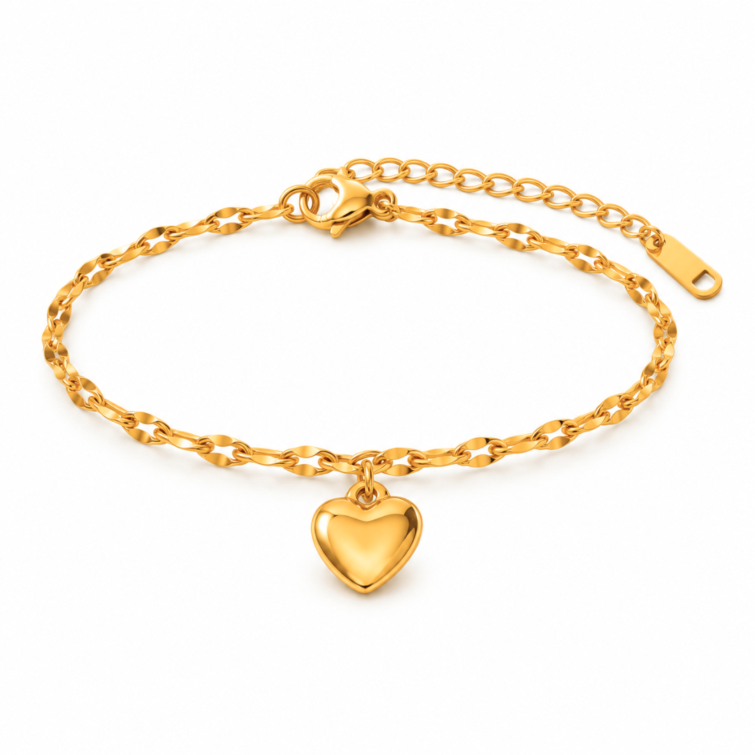 Zeta | Gold Plated Mini Luxe Heart Bracelet