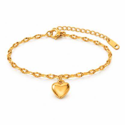 Zeta | Gold Plated Mini Luxe Heart Bracelet