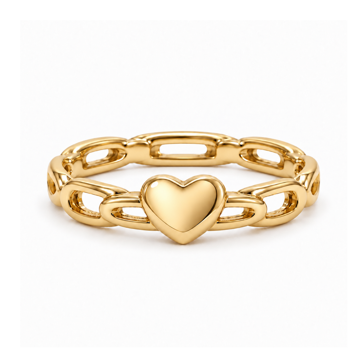 Aven | Gold Plated Sleek Heart Ring