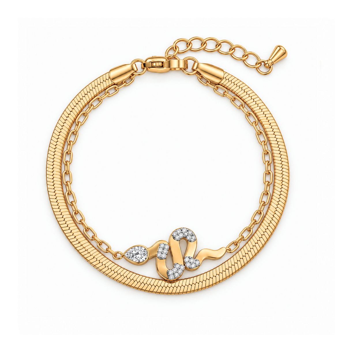Avi | Gold Plated Snake Bracelet