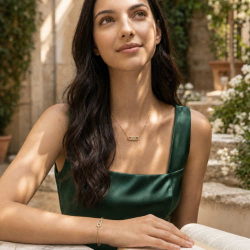 Sheena | Gold Plated Geometric Sliding Ball Bracelet