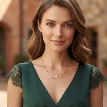 Aleena | Gold Plated Personalised Infinity Name Necklace
