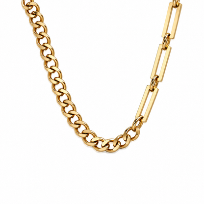 Marcella | Gold Plated Hybrid Link Necklace