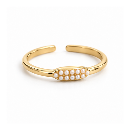 Anara | Gold Plated Resizable Pearl Ring