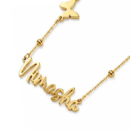 Nerissa | Gold Plated Personalised Single Name Necklace