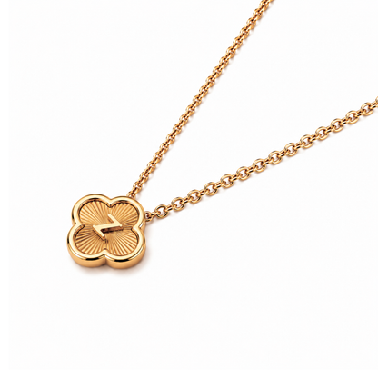 Laura | Gold Plated Soleil Clover Initial Pendant
