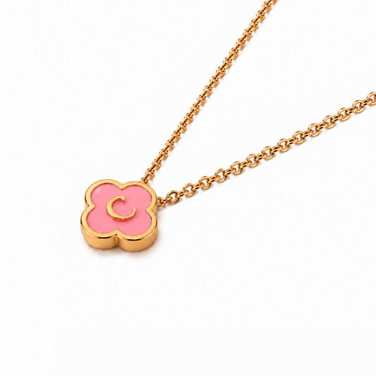 Charlotte | Gold Plated Initial Clover Necklace