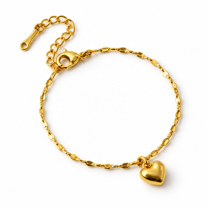 Zeta | Gold Plated Mini Luxe Heart Bracelet