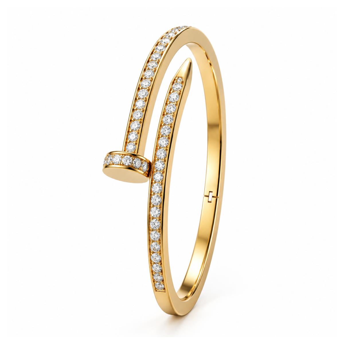 Nicolette | Gold Plated Pave Nail Head Bangle