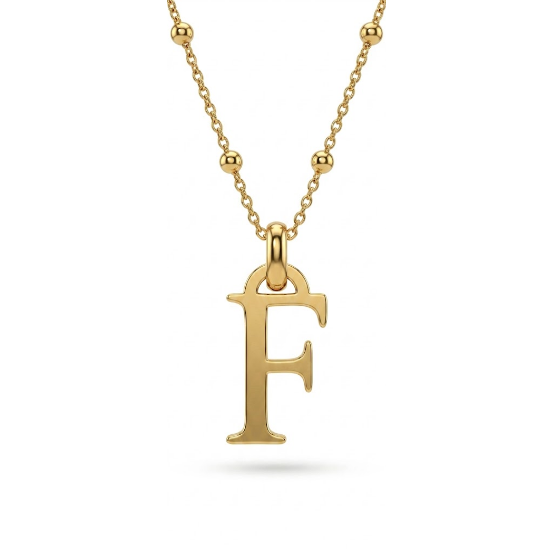 Avelia | Gold Plated Initial Pendant Necklace