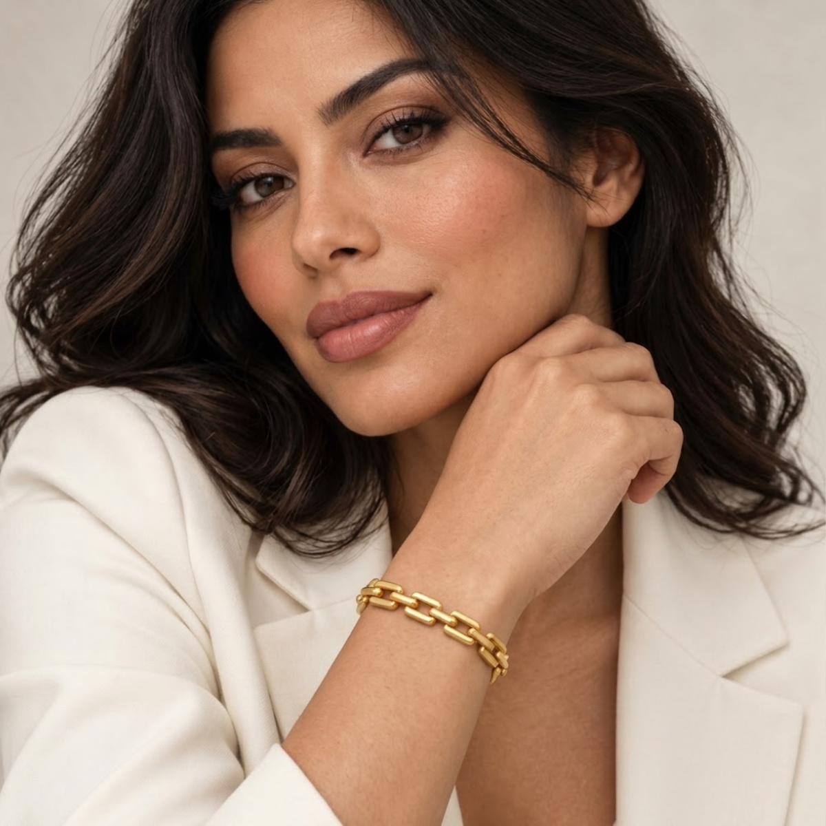 Kiana | Gold Plated Cuban Link Style Bracelet