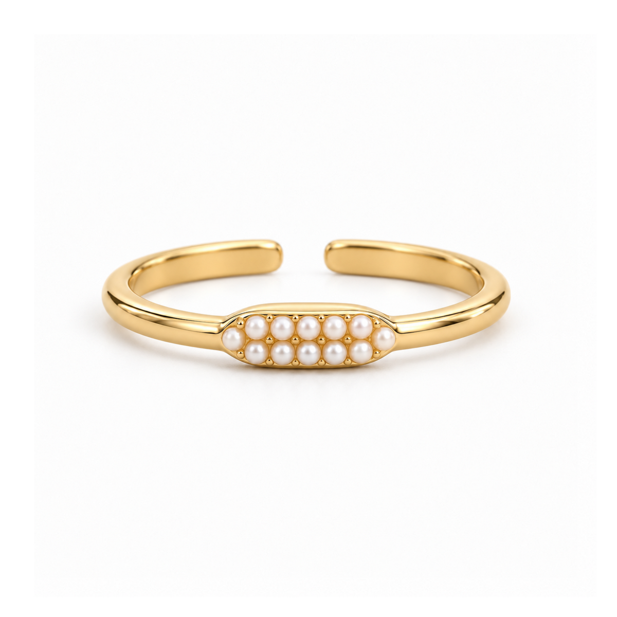 Anara | Gold Plated Resizable Pearl Ring