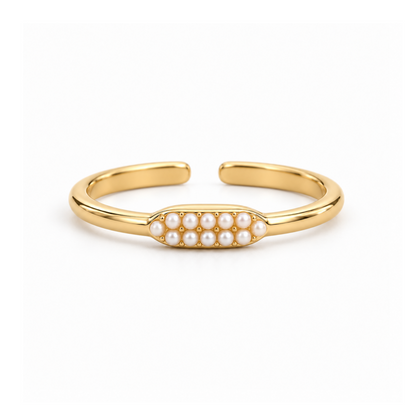 Anara | Gold Plated Resizable Pearl Ring