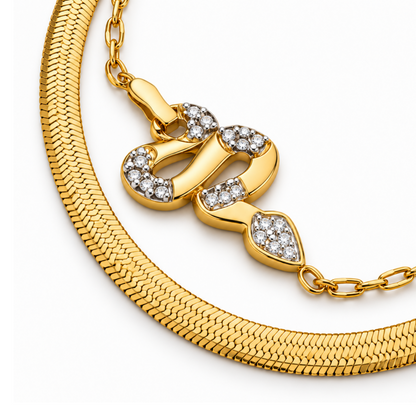 Avi | Gold Plated Snake Bracelet