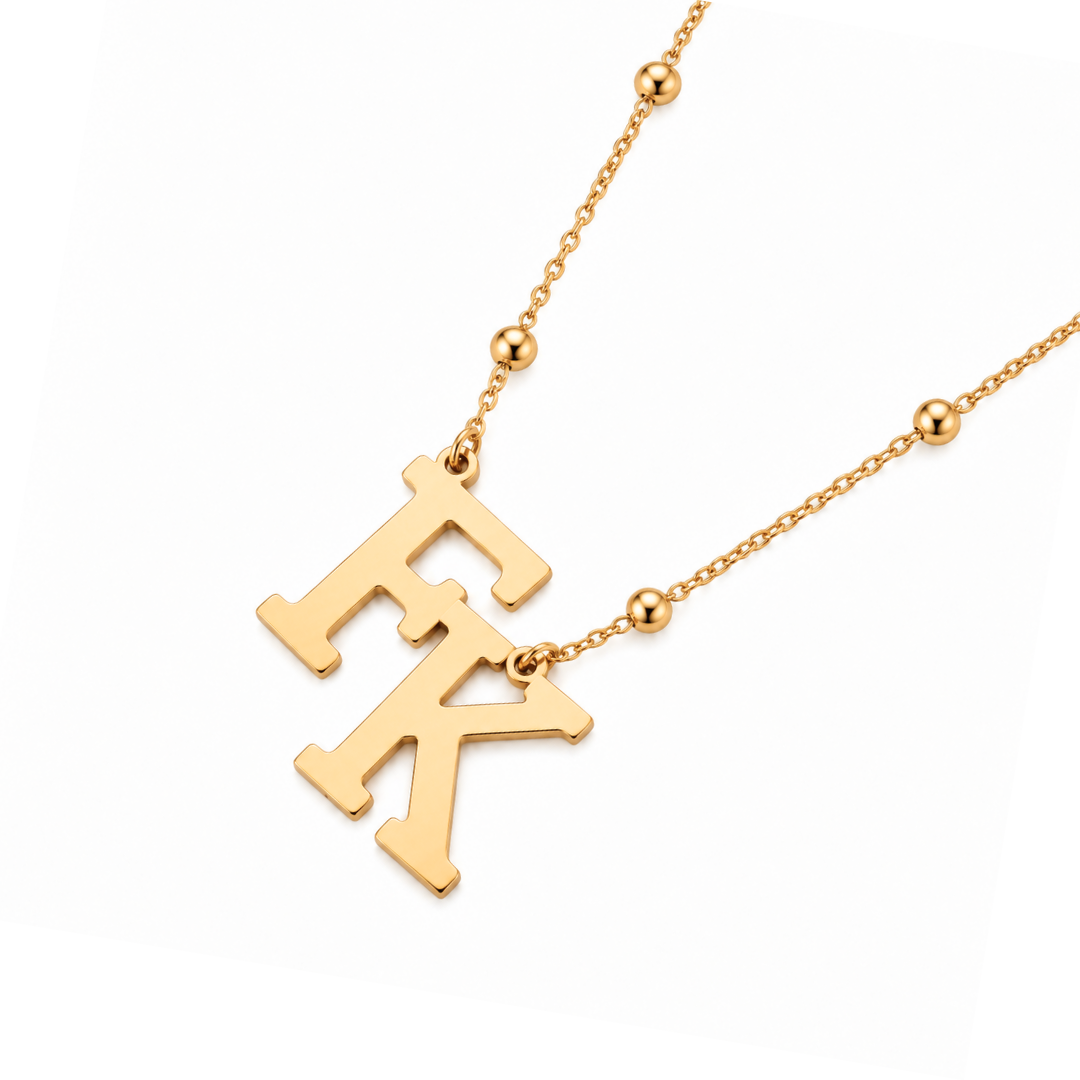 Ivana | Gold Plated Double Initial Necklace