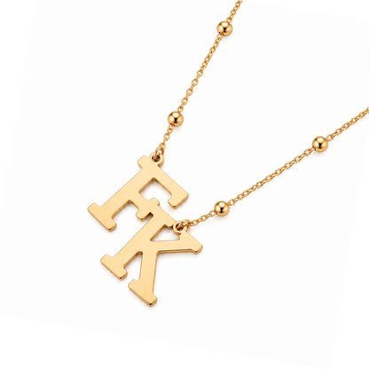 Ivana | Gold Plated Double Initial Necklace