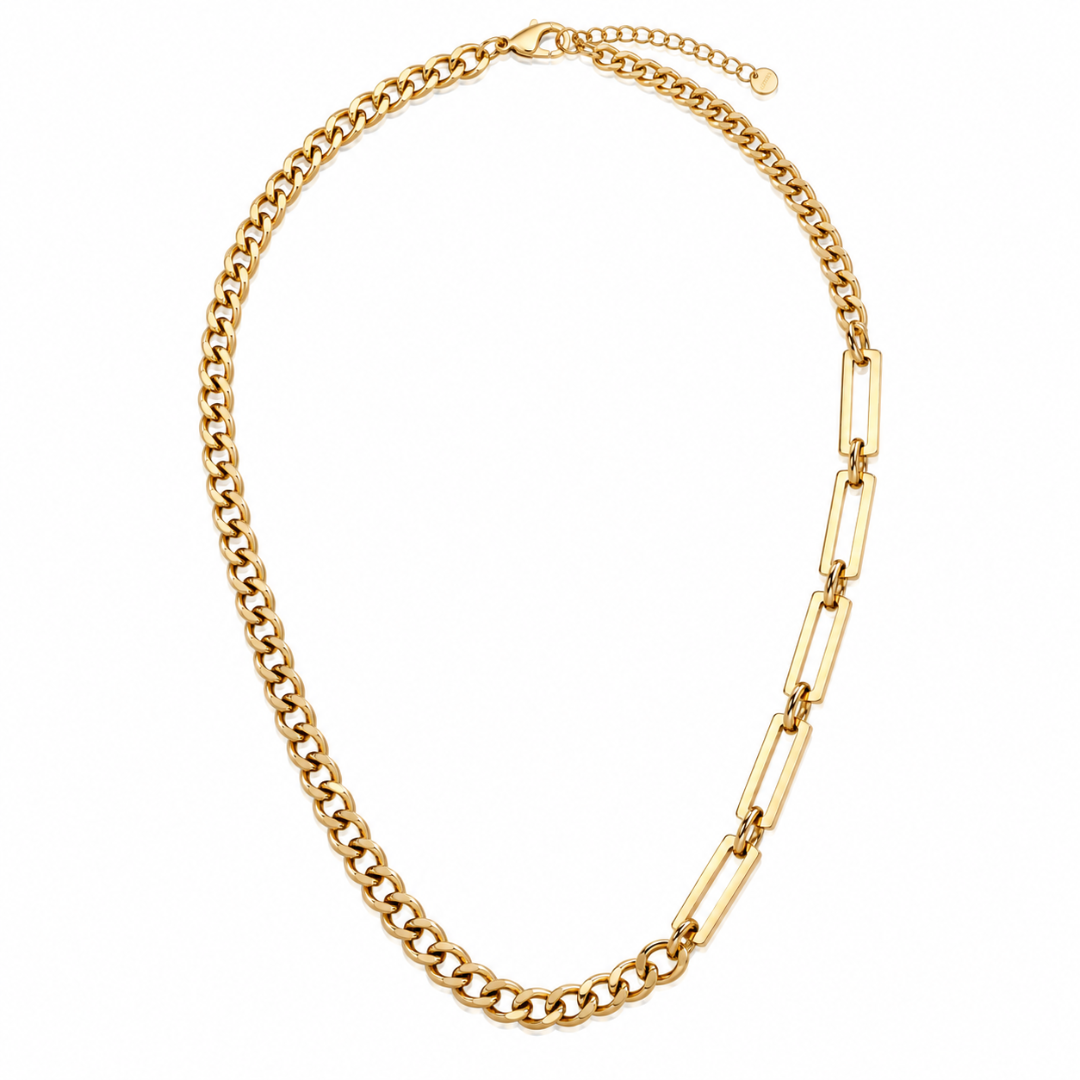 Marcella | Gold Plated Hybrid Link Necklace