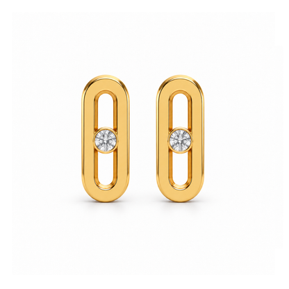 Kallie | Gold Plated Uno Geometric Zircon Studs