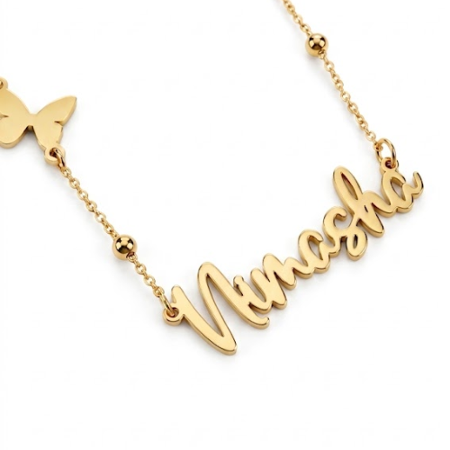 Nerissa | Gold Plated Personalised Single Name Necklace