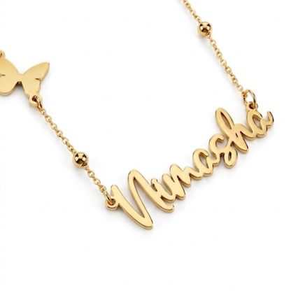 Nerissa | Gold Plated Personalised Single Name Necklace
