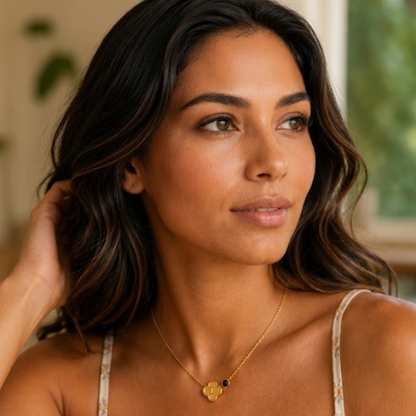Alanna | Gold Plated Monogram Birthstone Clover Necklace