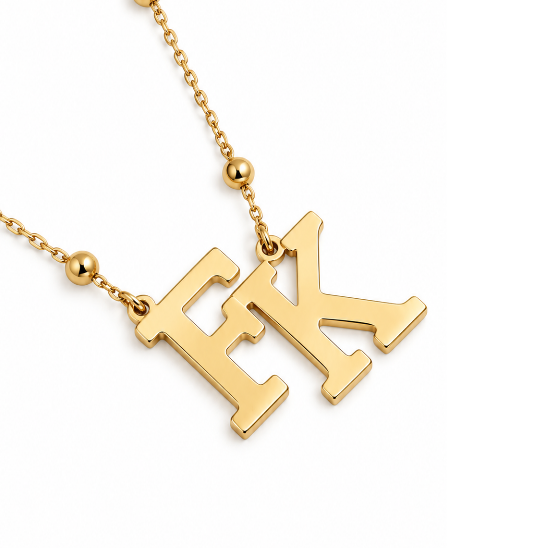 Ivana | Gold Plated Double Initial Necklace