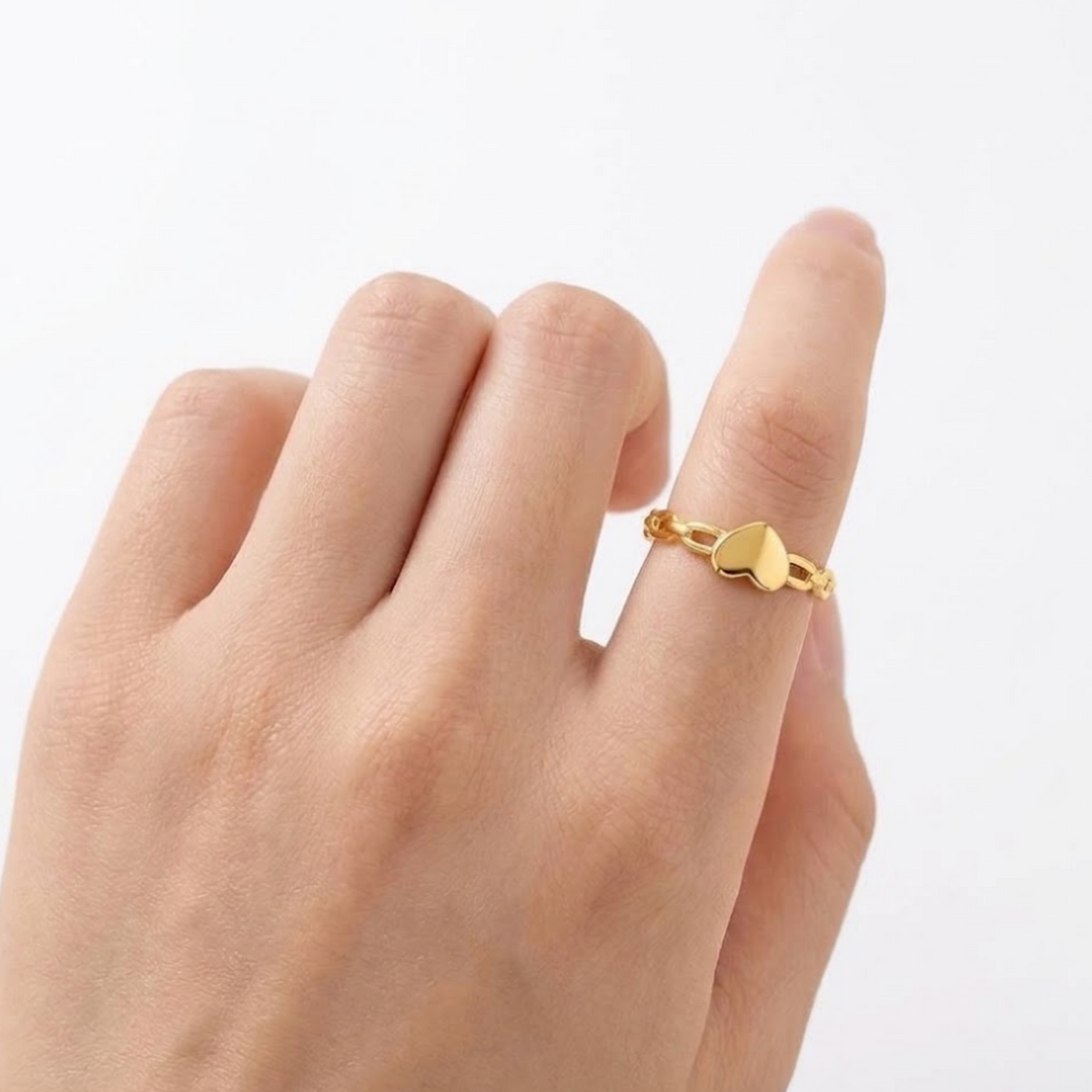 Aven | Gold Plated Sleek Heart Ring