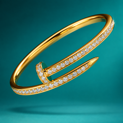 Nicolette | Gold Plated Pave Nail Head Bangle