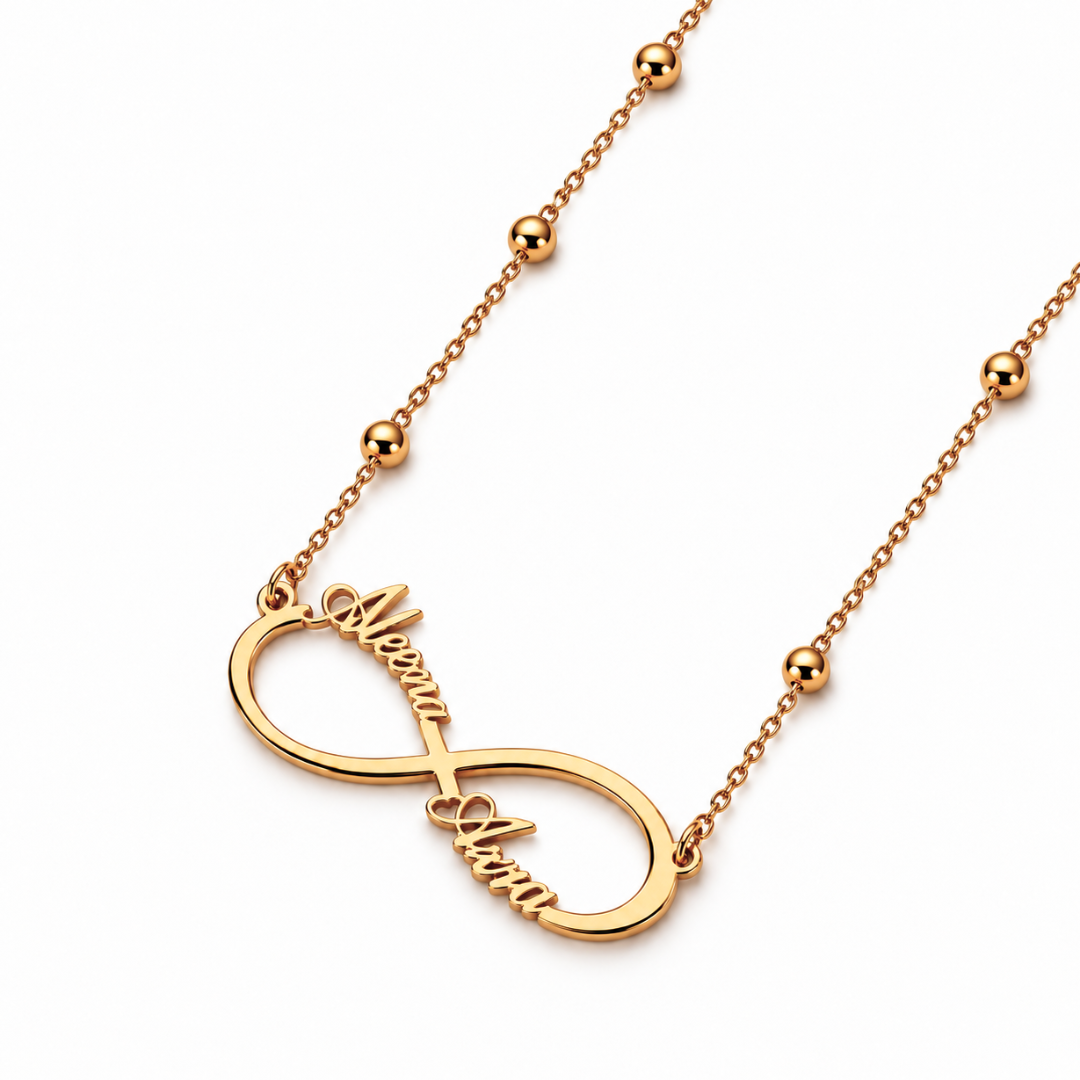 Aleena | Gold Plated Personalised Infinity Name Necklace