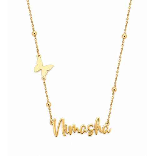 Nerissa | Gold Plated Personalised Single Name Necklace