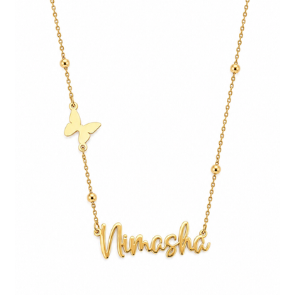 Nerissa | Gold Plated Personalised Single Name Necklace