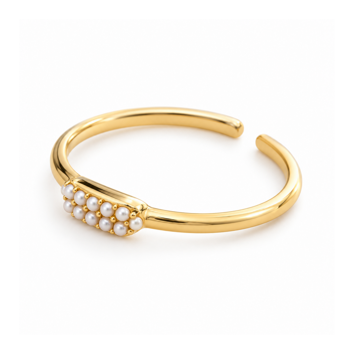 Anara | Gold Plated Resizable Pearl Ring
